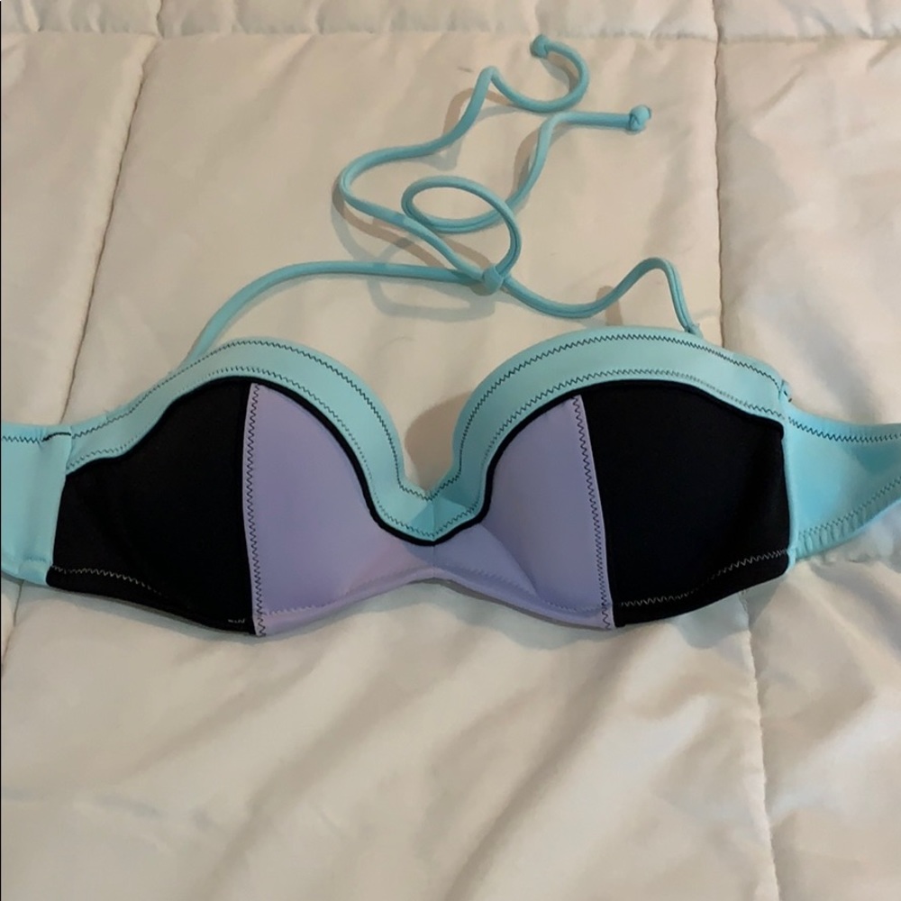 Victoria’s Secret bikini top. Teal/black/purple